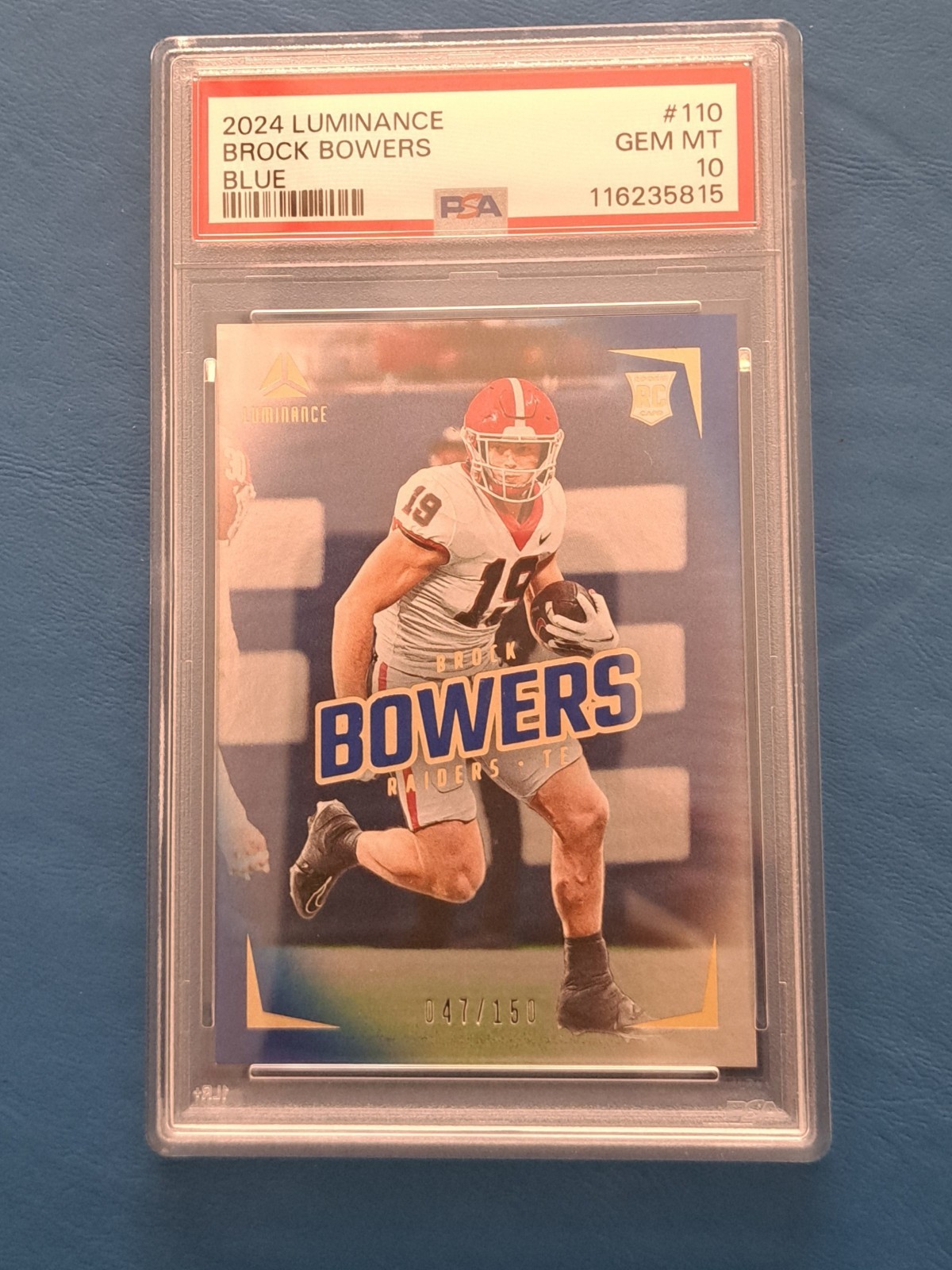 2024 Panini Luminance - Rookies Brock Bowers RC #110 Blue 47/150