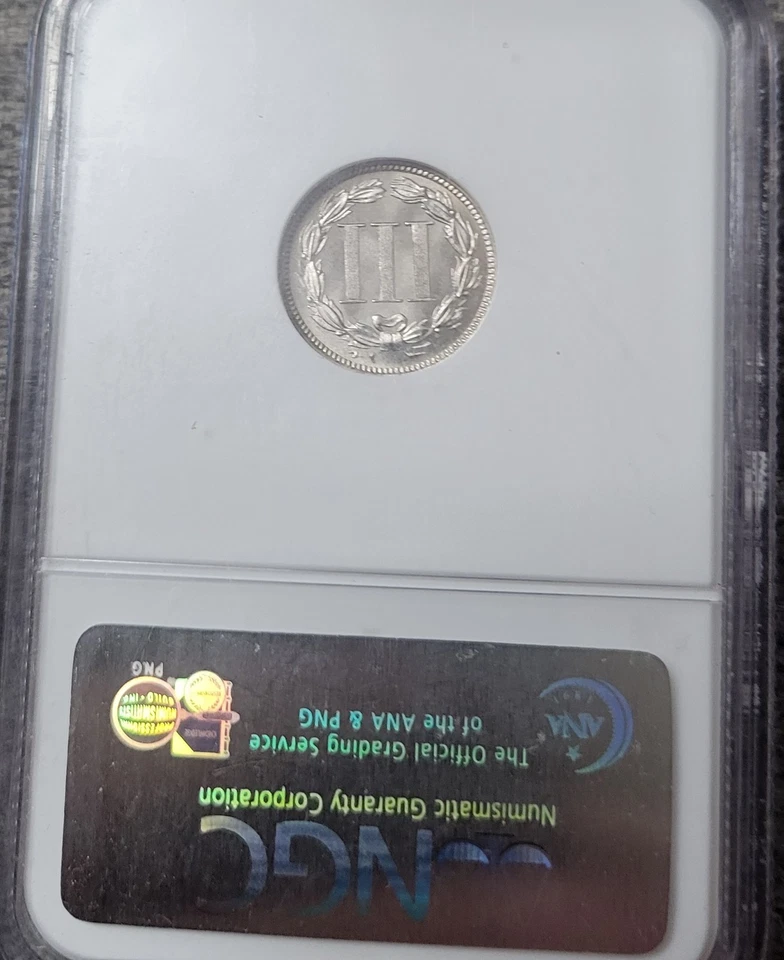 1880 3 THREE CENT NICKEL-SCARCE! NGC PF 65- PROOF- SATINY SURFACES! - Image 2 of 4