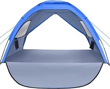 MOVTOTOP Folding Beach Tent Sun Shade Canopy Shelter - 4 Person Large - Navy