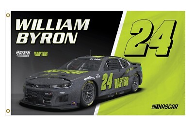 William Byron #24 Raptor Nascar Car Racing 3x5 FT Flag Wall Decore Banner