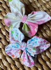 2 Handmade Toddler Girls Hair Clips Bow Accessories Summer Glitter Handmade