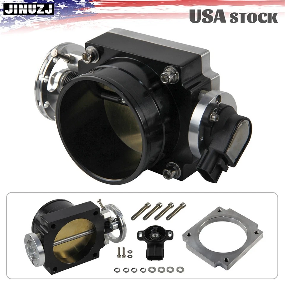 Throttle Body 90mm Reverse With TPS Sensor For Toyota Supra 1JZ / 2JZ Black Foto 2 de 4
