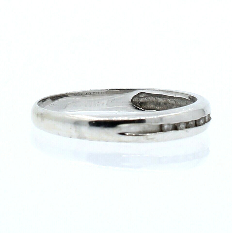 14K WHITE GOLD DIAMONDS BAND MENS RING SIZE 11 Gem