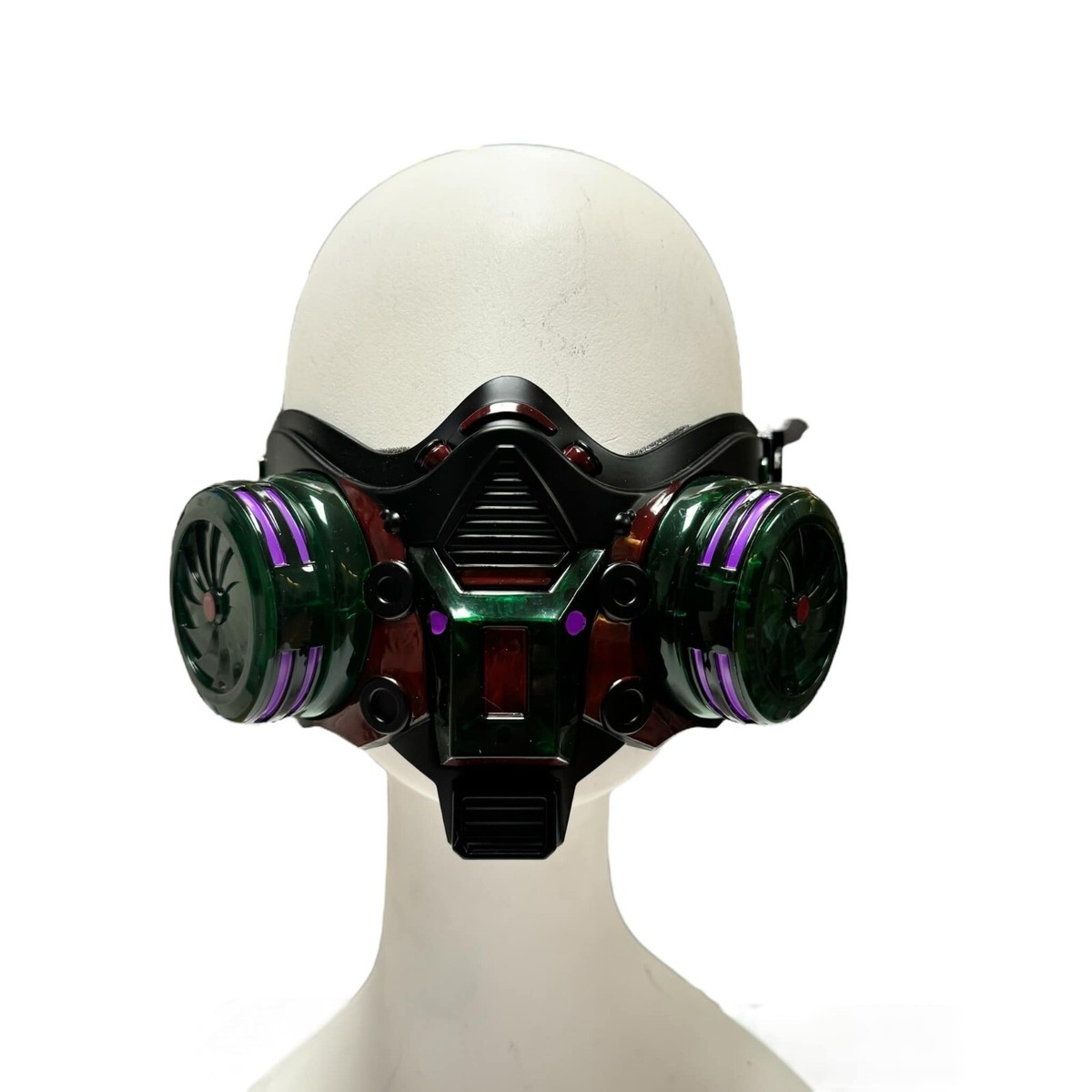 グリーンキーパーマスク　レプリカ　コスプレ用 Cyberpunk Mask (Green Light) Half Face Shield (Black & Red