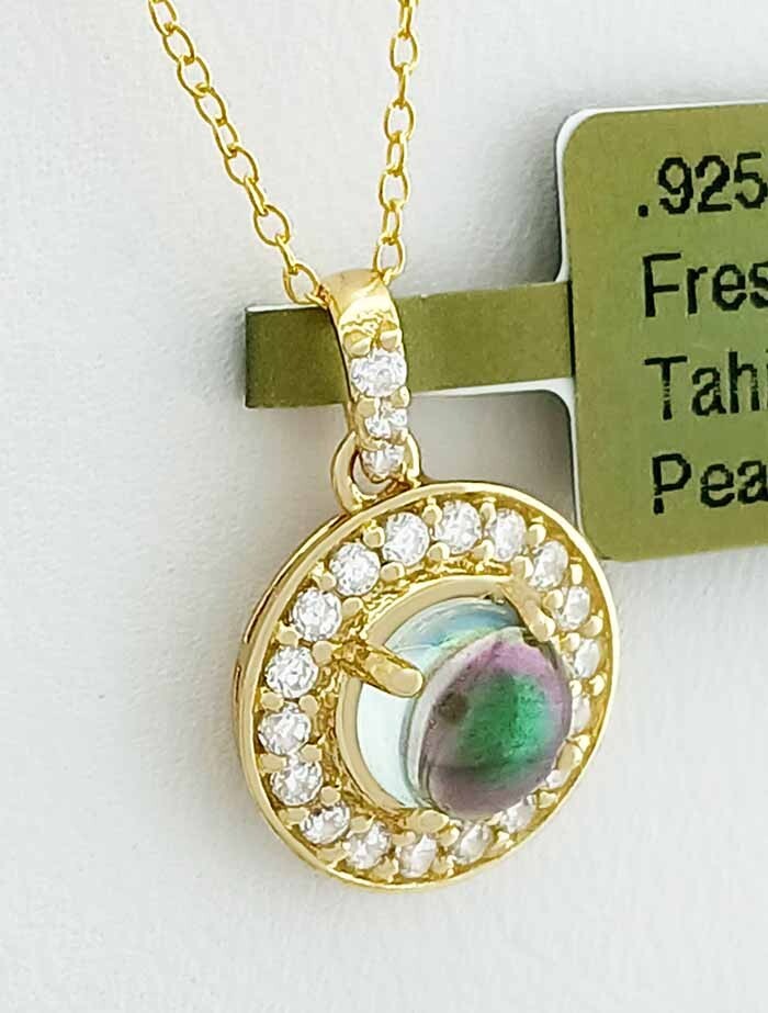 Orecchini In Argento 925&permil; E C.Z. Perle Tahitiane Semisferiche 11x12 Mm