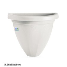 VASO GERLA DA PARETE CM 30X18X25H COLORE BIANCO IN PLASTICA PER FIORI