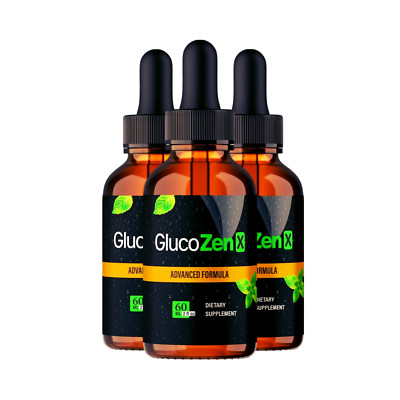 (3-Pack) GlucoZenX Drops - Gluco Zen X Liquid Drops, All Natural Formula