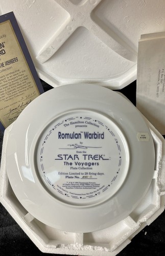 STAR TREK: ROMULAN WARBIRD Platte - VOYAGERS SERIE - Hamilton Sammlung - Bild 6 von 8
