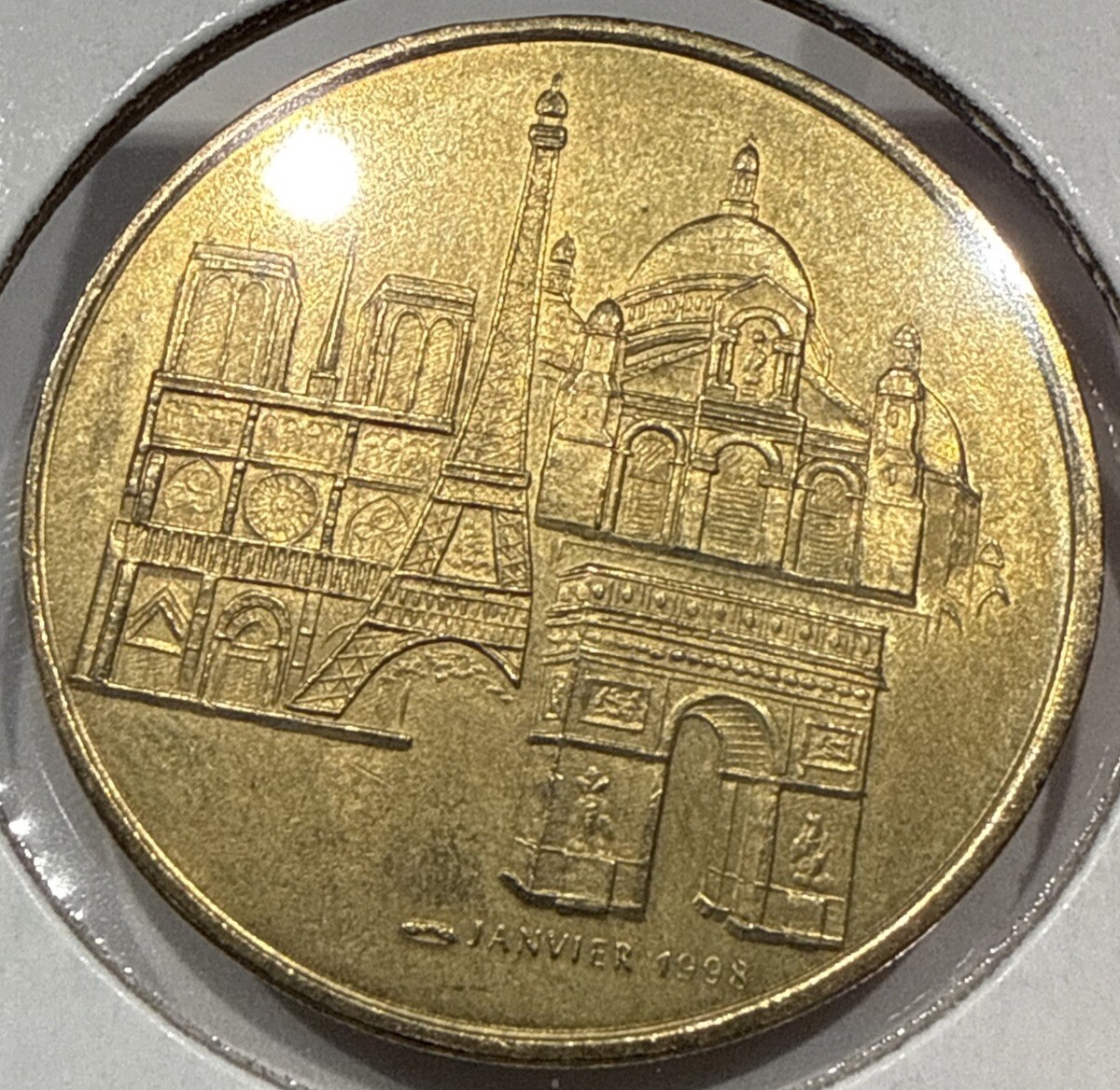 【稀少品】1998年発行　パリ造幣局・トーマスクック発行　1ユーロ記念コイン 1998 Thomas Cook Bankers France Monnaie de Paris 1 Euro