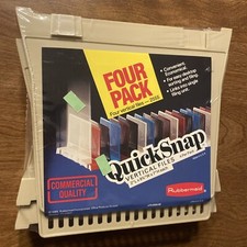 Vintage NEW Rubbermaid Vertical Snapping Office File Holders 2555 Plastic 1989