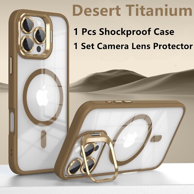 2-IN-1 For iPhone 16 15 14 13 12 Pro Max Shockproof Case & Camera Len Protector