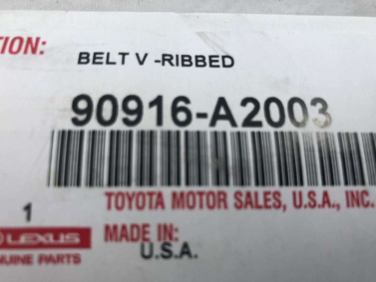 Toyota OEM Serpentine Drive Fan Belt 90916-A2003/02791 Factory