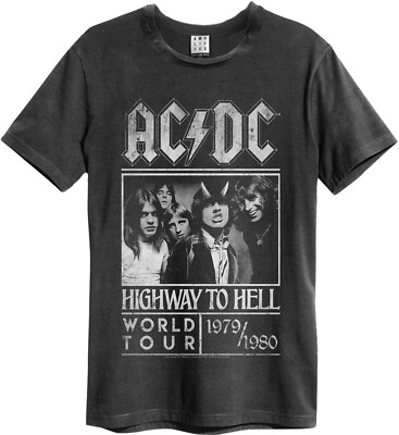 AMPLIFIED UNISEX Tee ACDC Highway to Hell World Tour 1979 1980 Poster charocal