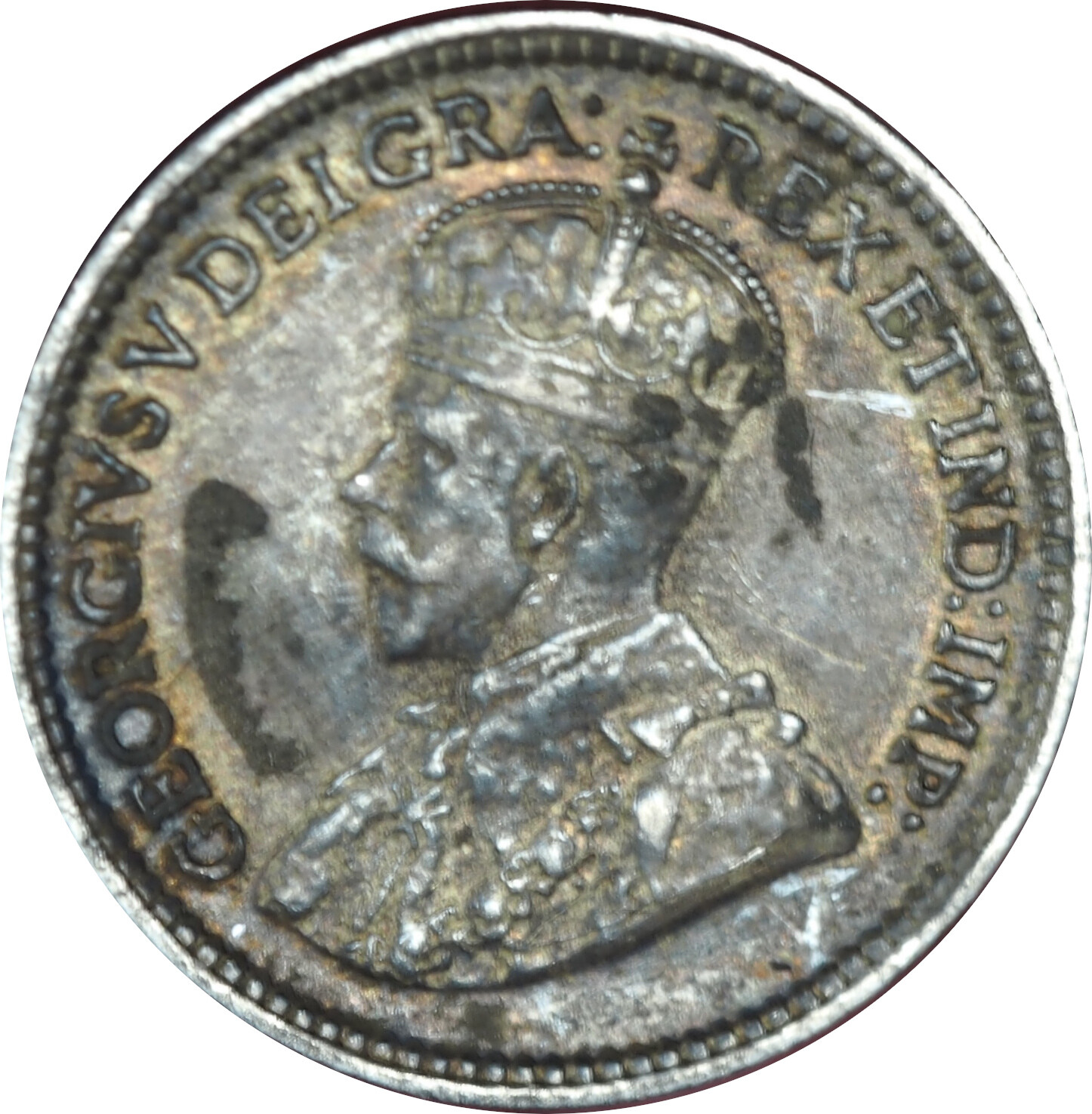 1919 Canada 5 Cents Silver XF/AU Condition