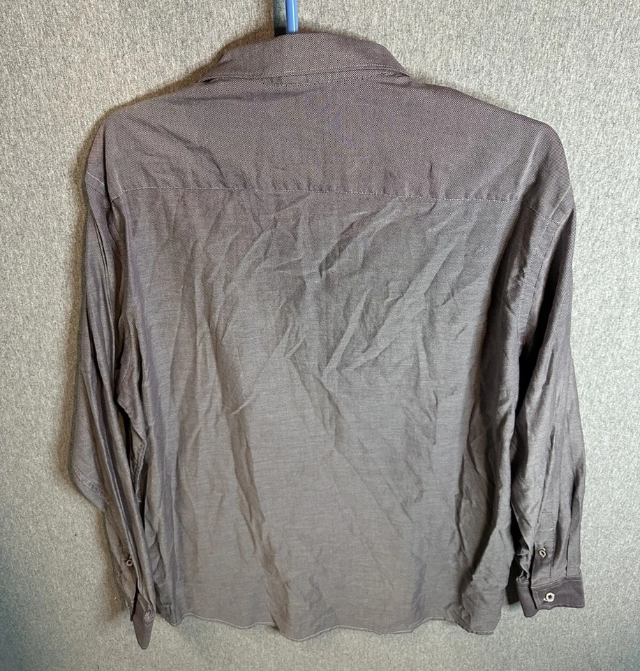 Johnston & Murphy Mens Shirt Long Sleeve Button Down Purple Large Flip Cuff. - Image 2 of 4