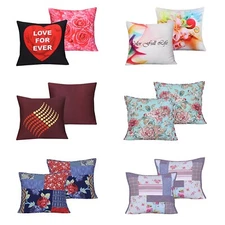 Cotton Dec Pillow Cover 18x18" Living Room Floral Throw Pillow Cover With Insert