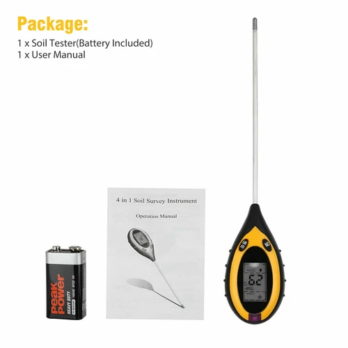 4 in 1 LCD Digital PH Tester Soil Water Moisture Light Temperature Test Meter - Picture 10 of 10
