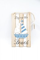 TüRschild Boot Holz Enjoy The Beach Strand Urlaub Meer Maritim Landhausstil