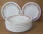 8 Vintage Pyrex Grand Tableware Copper Filigree 713 5.5" Bread Plate Milk Glass