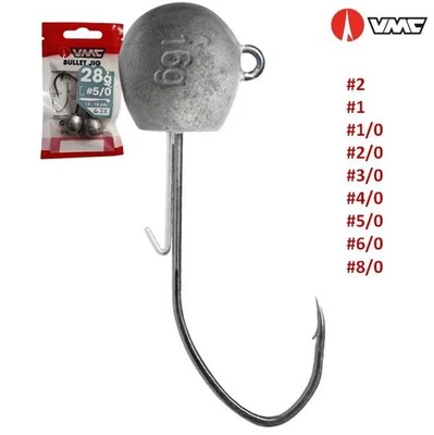 VMC Bullet Jig Gr 2 1 1/0 2/0 3/0 4/0 5/0 6/0 8/0 Jighaken 2-28g Jigkopf Gewicht