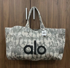 NEW YOGA Gray Tie Dye Large Canvas Tote Bag Gym Travel Carry-on