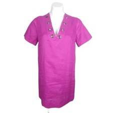 LINE & DOT Linen Shift Short Sleeve Dress Size XS