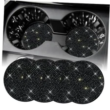 SINGARO Bling Cup Holder Coasters for Car Universal Non-Slip Cup 4PCS Black
