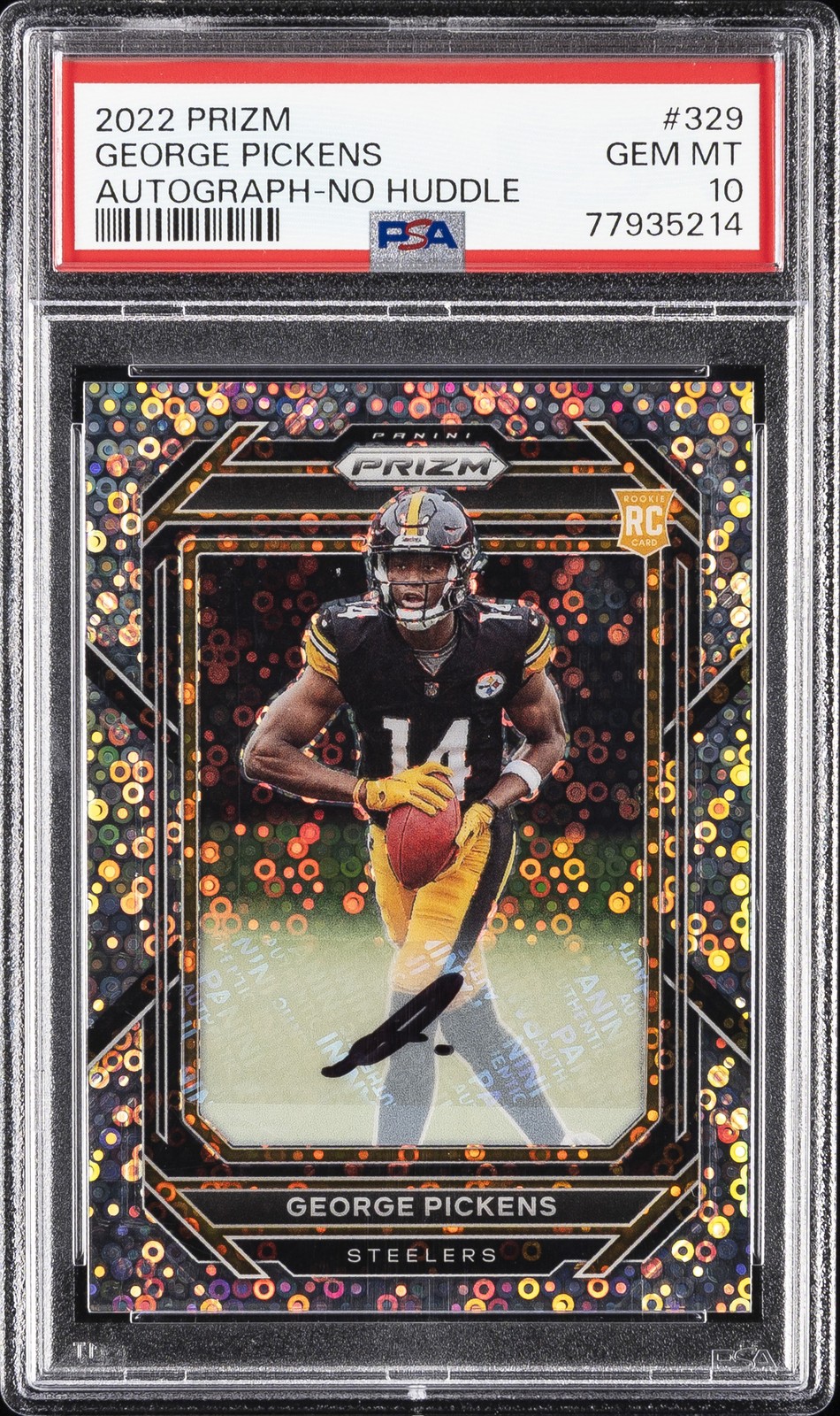 2022 PANINI PRIZM AUTO-NO HUDDLE #329 GEORGE PICKENS PSA 10