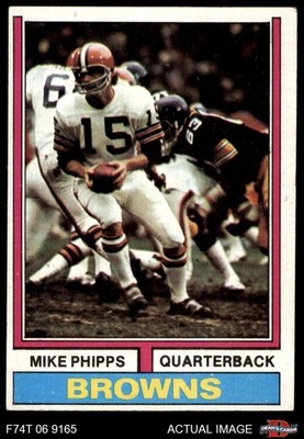 1974 Topps #87 Mike Phipps ONE Browns-FB VARIATION Purdue 4 - VG/EX