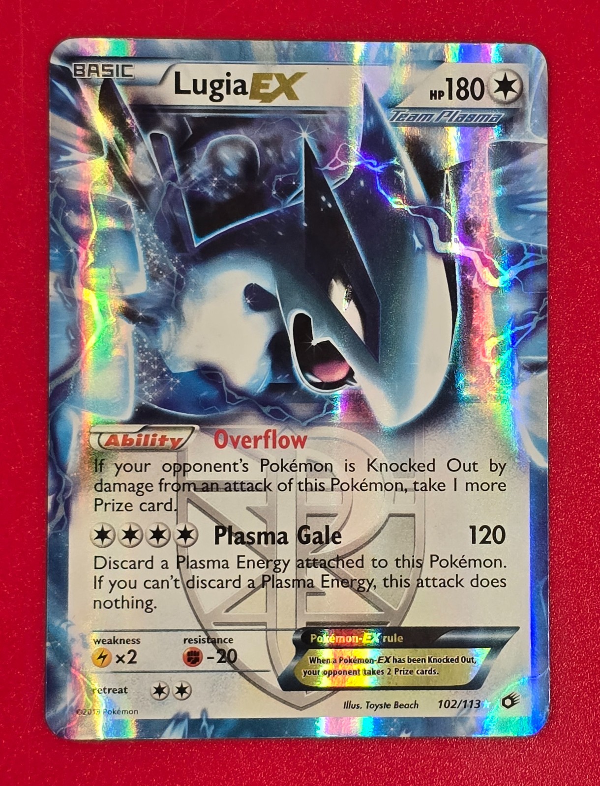 Lugia EX (Team Plasma) 102/113 Legendary Treasures Holo NM Pokemon TCG Ship FAST
