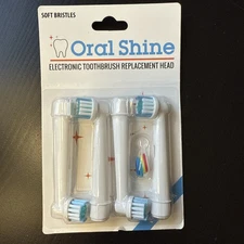 Oral Shine - Electric Toothbrush Replacement Heads Pack of 4 - Soft Bristles