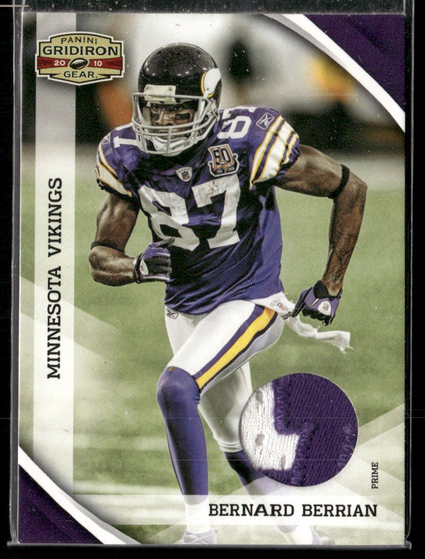 2010 Panini Gridiron Gear #80 Bernard Berrian Jersey Patch Prime #/50