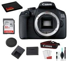 Canon EOS 2000D Rebel T7 Body Only Kit Accessory Bundle