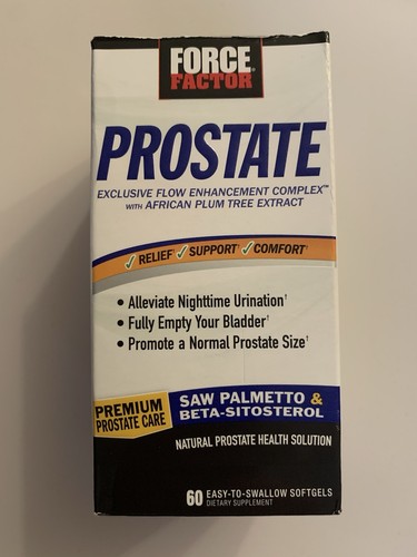 Force Factor Prostate Relief Support Comfort 60 Softgels Exp 2/27 Box ...
