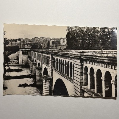 Postcard RPPC Pont Canal Orb River Aqueduct Béziers France Apa-Poux Real Photo