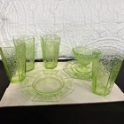 7 Green Uranium Glass Lot
