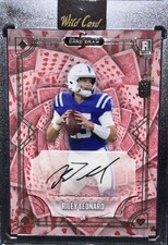 Riley Leonard Auto /3 Colts Notre Dane Football Rookie 5 Card Draw Rare 3/3