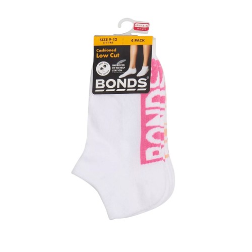 4 Pairs X Bonds Kids Logo Light Cushioned Low Cut White Multi Socks - Picture 2 of 3