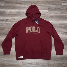 Polo Ralph Lauren Spellout Logo Pullover Hoodie Sweatshirt Men's Size XL NEW