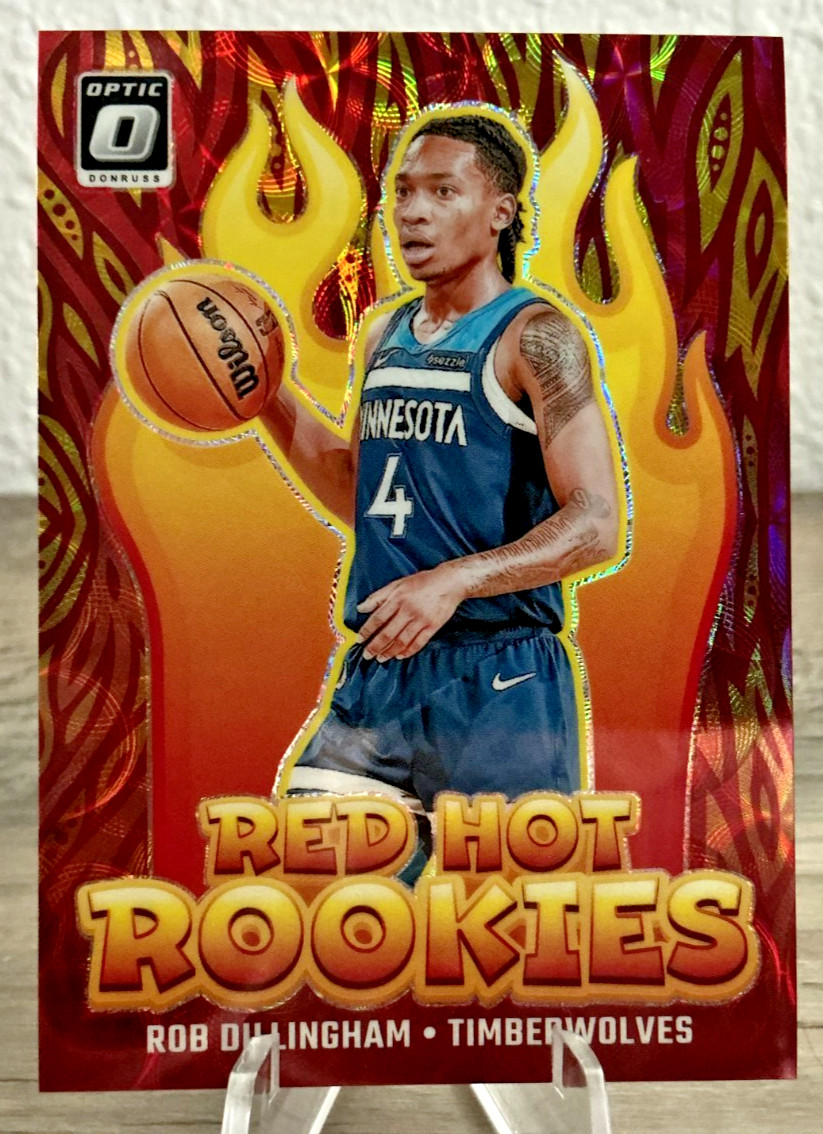 2024 Optic Rob Dillingham RC SP International Gold Red Hot Rookies SP /99 Wolves