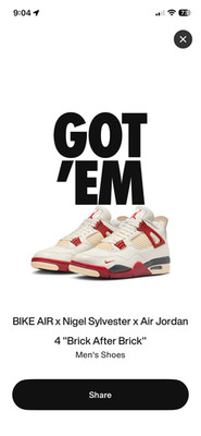 Size 10 - Nigel Sylvester x Air Jordan 4 Retro OG SP Brick After Brick-verified
