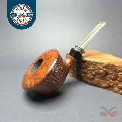 la Biota Partially Sandblasted Bullcap w/ Horn Handmade Briar Pipe, New