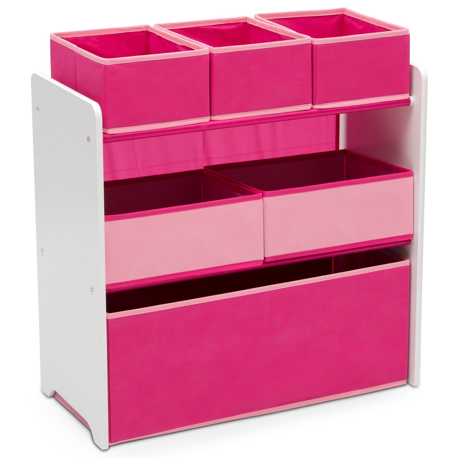 Delta Kids 6-Bin White & Pink Toy Storage Organizer - Fast 2-3 Day Shipping