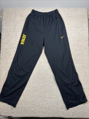 Nike Dri Fit Iowa Hawkeyes Sweat Pants Men's M NCAA Zip Pants