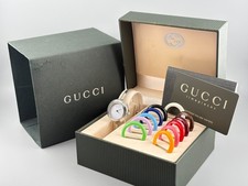 [NEAE MINT W/Full Set] Gucci Change Bezel 11/12.2L Women Watch Silver 12 Colors