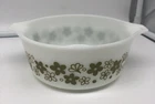 Vintage Pyrex 472 Spring Blossom Green Crazy Daisy 1 qt Casserole Dish