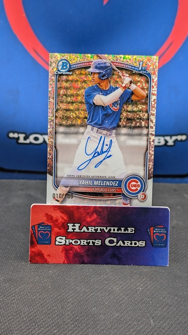 2025 Bowman Chrome Yahil Melendez 1st Bowman Mini Diamond Refractor /100 Auto