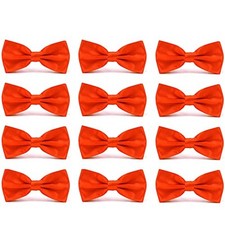 Men's Bowties Formal Satin Solid - 6/12 Pack Bow Ties Pre-tied Orange-red