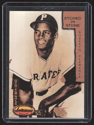 1993 Ted Williams Roberto Clemente: Etched in Stone #ES2 HOF Baseball Card