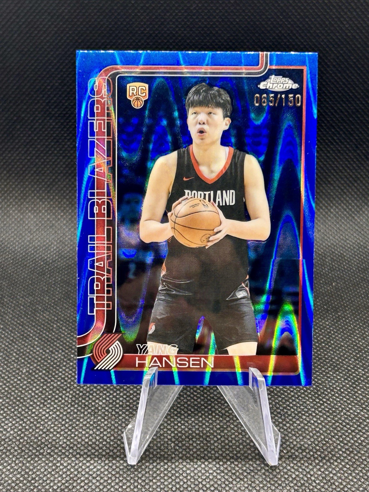 2025 Topps Chrome Yang Hansen Blue Raywave Rookie /150 #266